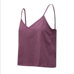 Richer Poorer, Size M, Colour Plum, Spaghetti Crop Tank.